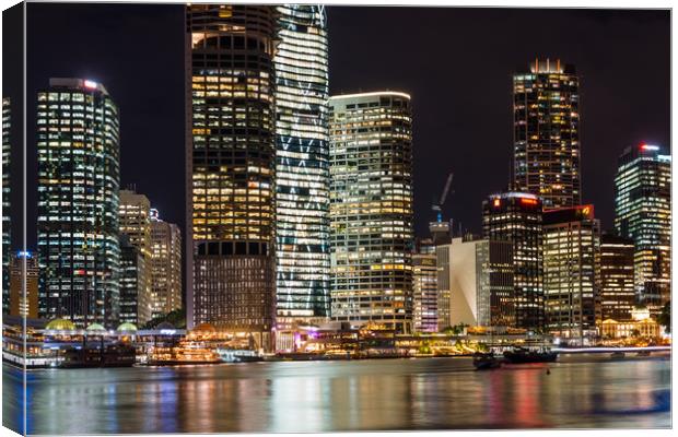 Brisbane city skyline after dark Canvas Print by Andrew Michael