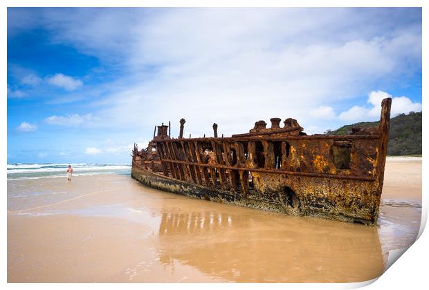 Maheno Shipwreck, Fraser Island Print by Andrew Michael