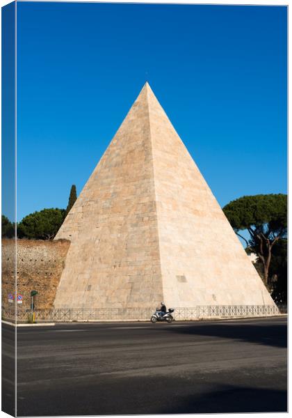 The Pyramid of Cestius Canvas Print by Andrew Michael