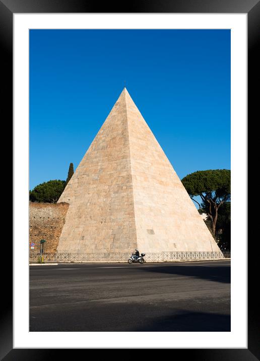 The Pyramid of Cestius Framed Mounted Print by Andrew Michael