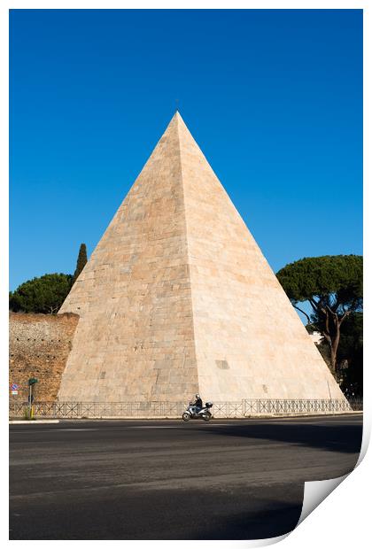 The Pyramid of Cestius Print by Andrew Michael