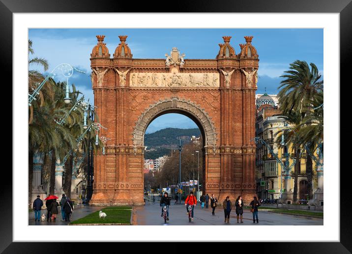 Barcelona arch Framed Mounted Print by Andrew Michael