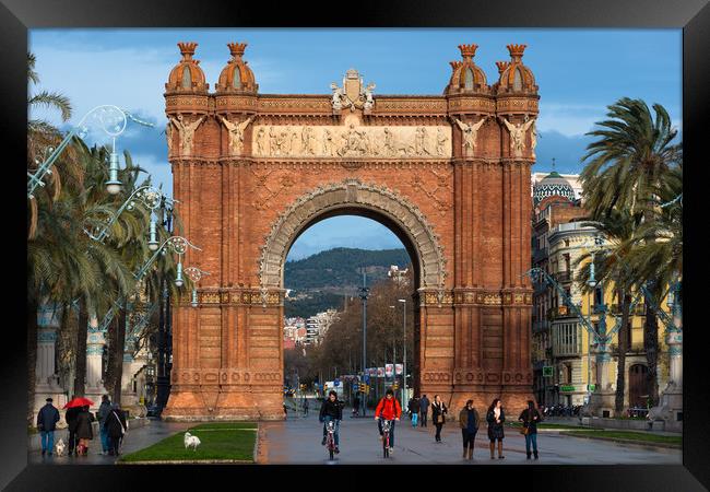 Barcelona arch Framed Print by Andrew Michael