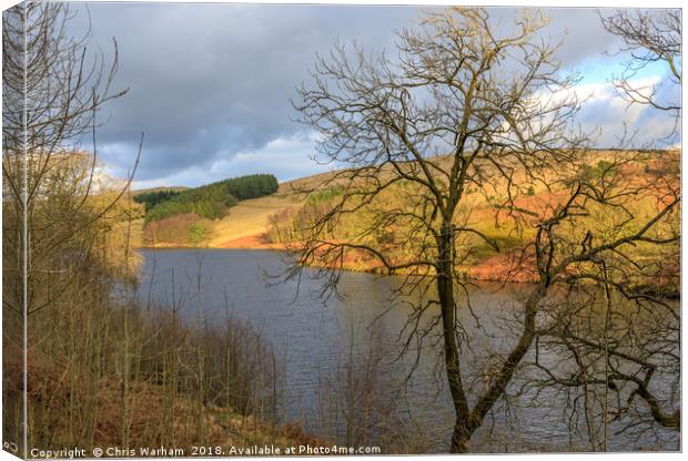 Goyt Valley and Errwood Resevoir at sunset Canvas Print by Chris Warham