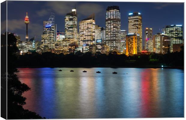 Sydney city skyline after dark Canvas Print by Andrew Michael
