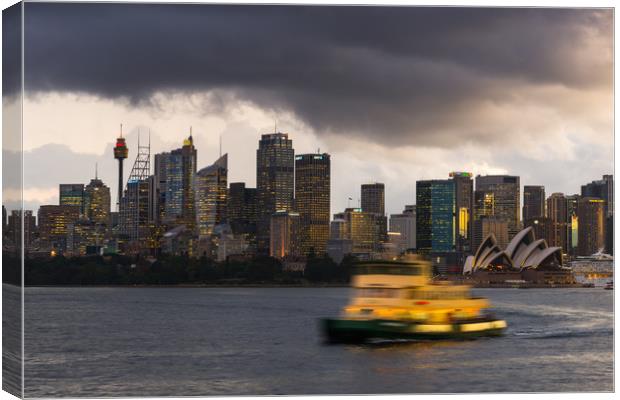 Dark moody clouds over Sydney Canvas Print by Andrew Michael