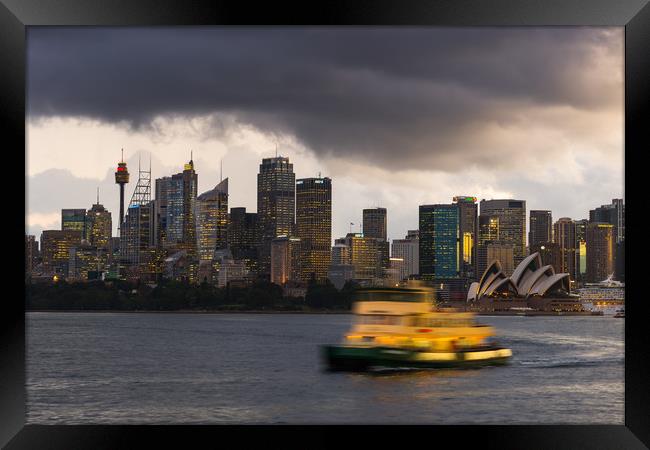 Dark moody clouds over Sydney Framed Print by Andrew Michael