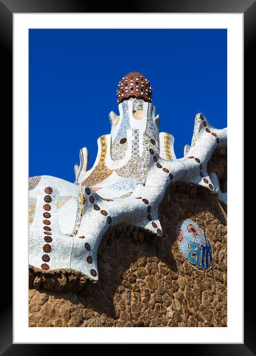 Park Guell house Framed Mounted Print by Andrew Michael