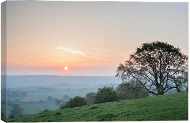 Sunrise in the Chilterns Canvas Print by Graham Custance