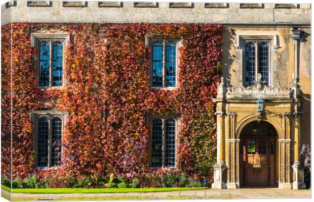 Trinity College Great Court building with ivy Canvas Print by Andrew Michael