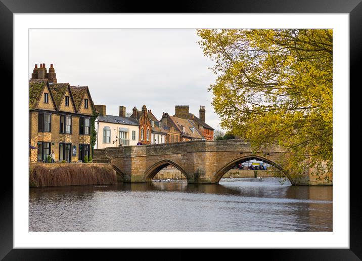 River Great Ouse with the medieval St Leger Chapel Framed Mounted Print by Andrew Michael
