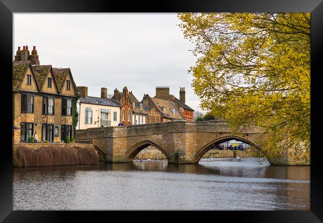 River Great Ouse with the medieval St Leger Chapel Framed Print by Andrew Michael