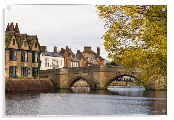 River Great Ouse with the medieval St Leger Chapel Acrylic by Andrew Michael