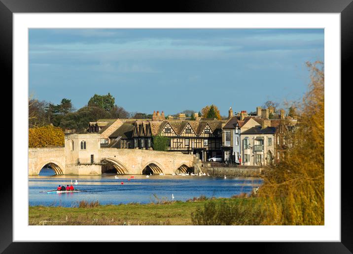 Rowing on the river Great Ouse Framed Mounted Print by Andrew Michael