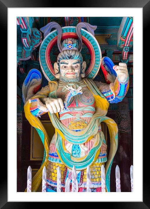 Temple guard at Pulguksa temple Framed Mounted Print by Andrew Michael