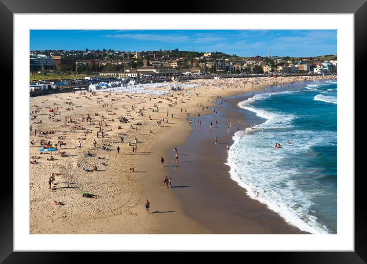 Bondi Beach on a summer's day Framed Mounted Print by Andrew Michael