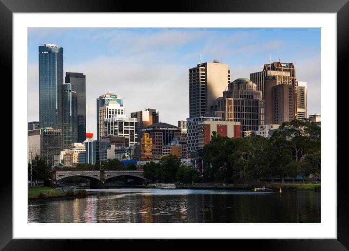 Melbourne city skyline Framed Mounted Print by Andrew Michael