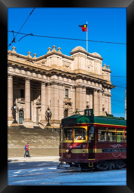 Old City Centre tram outside Parliament House Framed Print by Andrew Michael