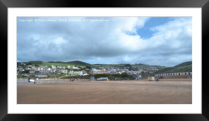 Woolacombe beach Devon  Framed Mounted Print by Diana Mower