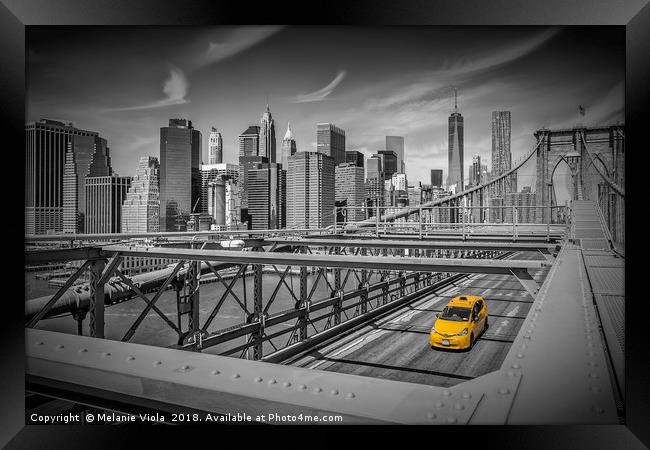 BROOKLYN BRIDGE Manhattan View Framed Print by Melanie Viola