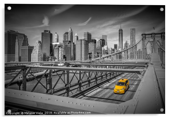 BROOKLYN BRIDGE Manhattan View Acrylic by Melanie Viola