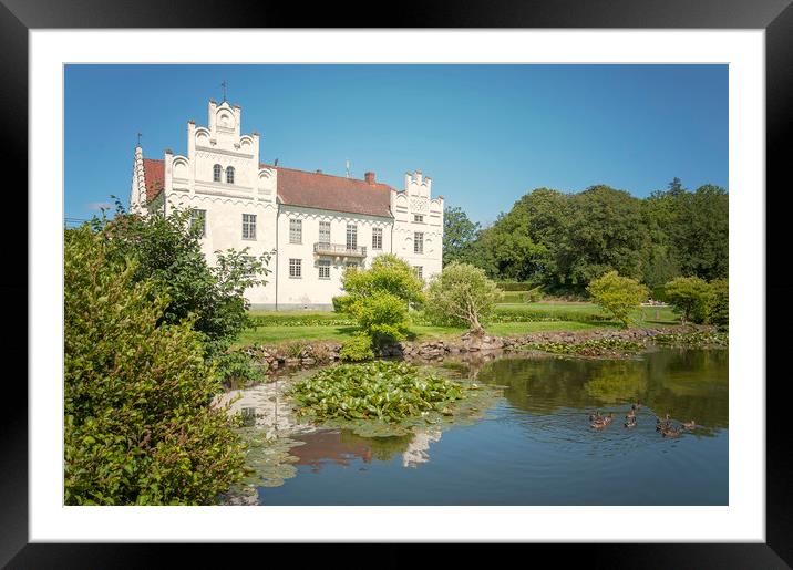Wanas Castle Duck Pond Framed Mounted Print by Antony McAulay