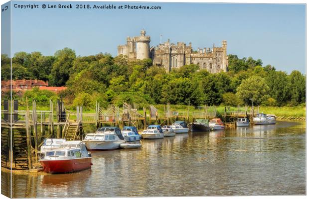 Arundel Castle and the River Arun Canvas Print by Len Brook