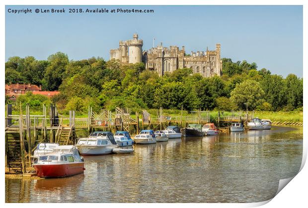 Arundel Castle and the River Arun Print by Len Brook