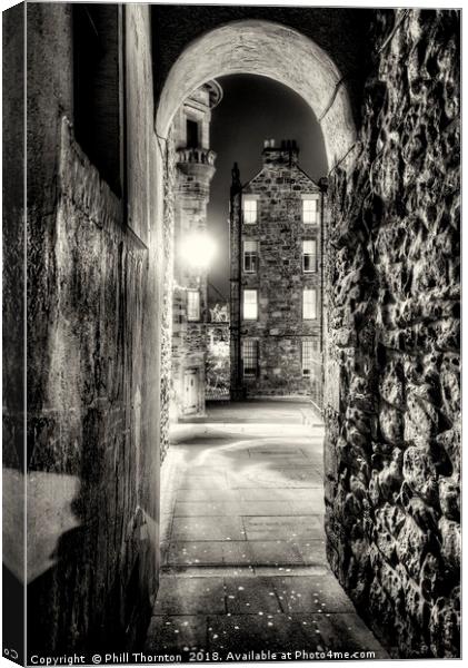 Lady Stairs Close, Edinburgh Old Town. Canvas Print by Phill Thornton