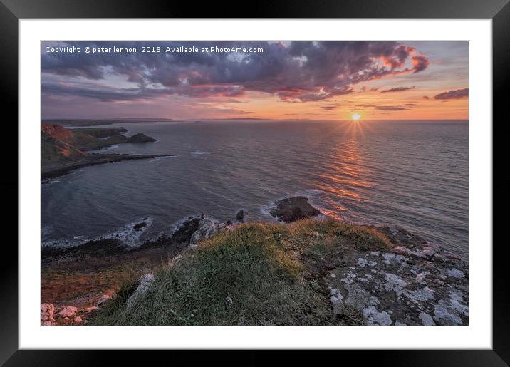 Causeway Sunset Framed Mounted Print by Peter Lennon