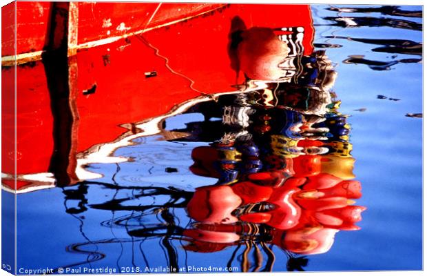 Reflections Mevagissey Harbour  Canvas Print by Paul F Prestidge