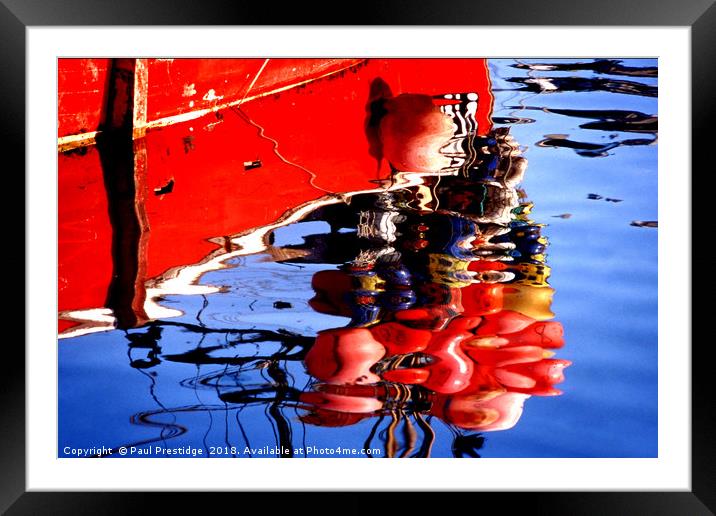 Reflections Mevagissey Harbour  Framed Mounted Print by Paul F Prestidge