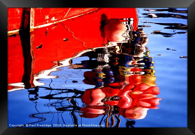 Reflections Mevagissey Harbour  Framed Print by Paul F Prestidge