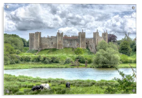 Castle on the Hill - Framlingham Acrylic by David Stanforth