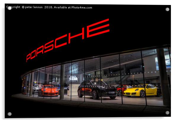 Porsche by name, Porsche by nature Acrylic by Peter Lennon