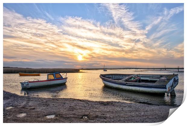 Brancaster Staithe at sunset  Print by Gary Pearson