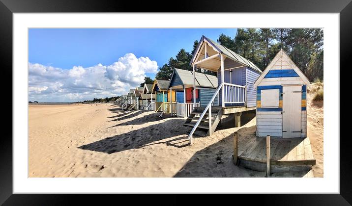 Wells-next-the-Sea beach huts Framed Mounted Print by Gary Pearson