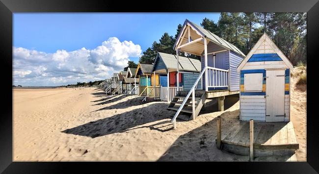 Wells-next-the-Sea beach huts Framed Print by Gary Pearson