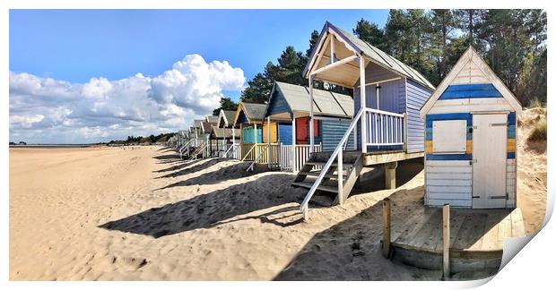 Wells-next-the-Sea beach huts Print by Gary Pearson