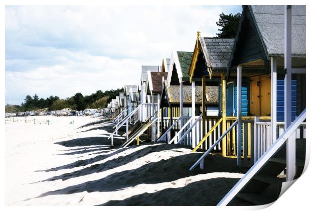 Beach huts - Wells-Next-The-Sea in Norfolk  Print by Gary Pearson