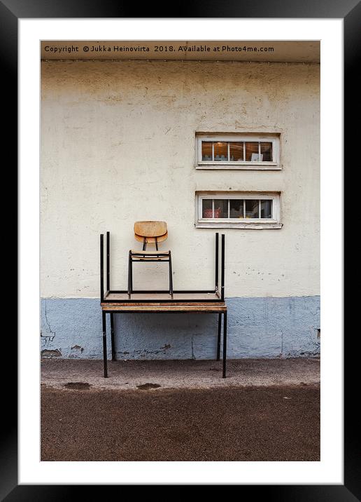 Two Chairs And Two Tables Framed Mounted Print by Jukka Heinovirta