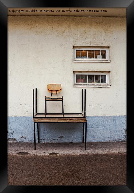 Two Chairs And Two Tables Framed Print by Jukka Heinovirta