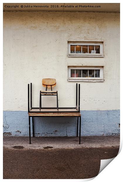 Two Chairs And Two Tables Print by Jukka Heinovirta