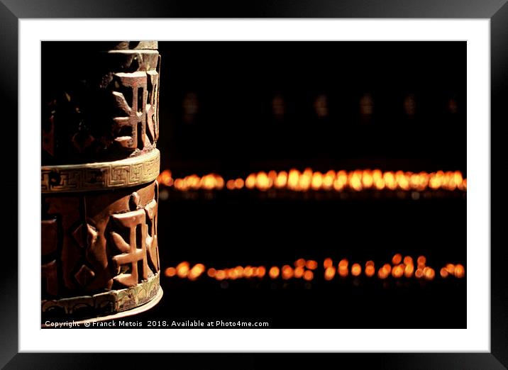 Prayer wheel Framed Mounted Print by Franck Metois