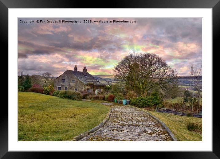 A countryside house in lancashire Framed Mounted Print by Derrick Fox Lomax