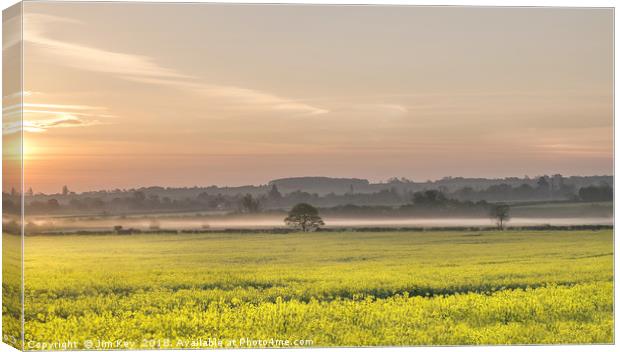 Springtime and a Misty Sunrise Canvas Print by Jim Key