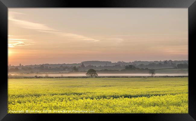 Springtime and a Misty Sunrise Framed Print by Jim Key