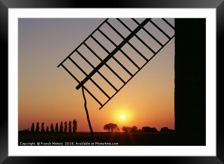 Windmill Framed Mounted Print by Franck Metois