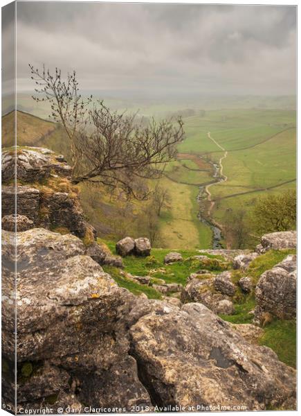 Stormy Malham Cove Canvas Print by Gary Clarricoates