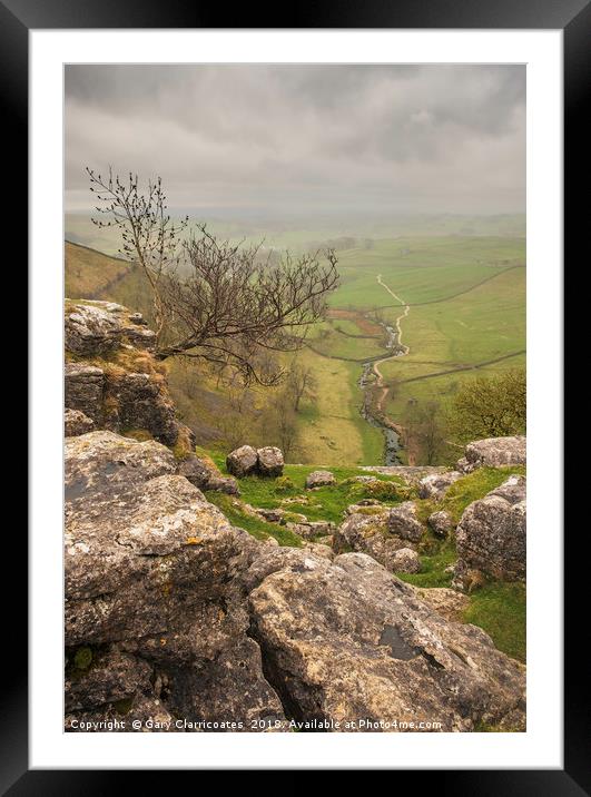 Stormy Malham Cove Framed Mounted Print by Gary Clarricoates